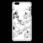 Coque iPhone 6Plus / 6Splus Dessin de note de musique en noir et blanc 75