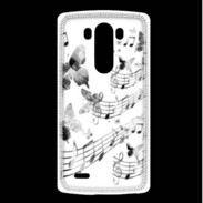 Coque LG G3 Dessin de note de musique en noir et blanc 75