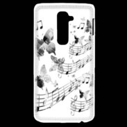 Coque LG G2 Dessin de note de musique en noir et blanc 75