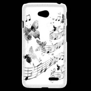 Coque LG L70 Dessin de note de musique en noir et blanc 75