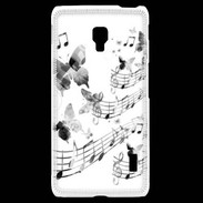 Coque LG F6 Dessin de note de musique en noir et blanc 75