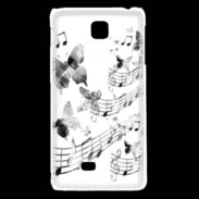 Coque LG F5 Dessin de note de musique en noir et blanc 75