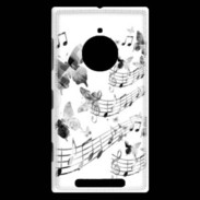 Coque Nokia Lumia 830 Dessin de note de musique en noir et blanc 75