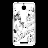 Coque HTC Desire 510 Dessin de note de musique en noir et blanc 75