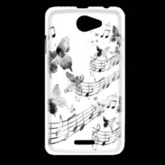 Coque HTC Desire 516 Dessin de note de musique en noir et blanc 75