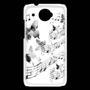 Coque HTC Desire 601 Dessin de note de musique en noir et blanc 75