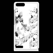 Coque Huawei Ascend G6 Dessin de note de musique en noir et blanc 75