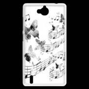 Coque Huawei Ascend G740 Dessin de note de musique en noir et blanc 75