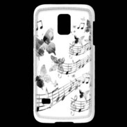 Coque Samsung Galaxy S5 Mini Dessin de note de musique en noir et blanc 75