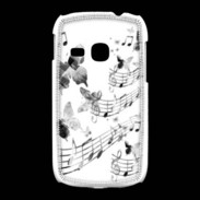Coque Samsung Galaxy Young Dessin de note de musique en noir et blanc 75