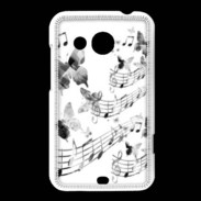 Coque HTC Desire 200 Dessin de note de musique en noir et blanc 75