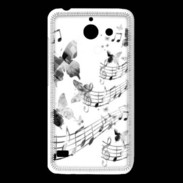 Coque Huawei Y550 Dessin de note de musique en noir et blanc 75
