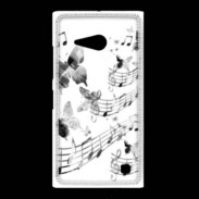 Coque Nokia Lumia 735 Dessin de note de musique en noir et blanc 75