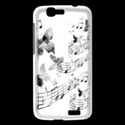 Coque Huawei Ascend G7 Dessin de note de musique en noir et blanc 75
