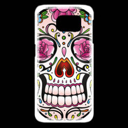 Coque Samsung Galaxy S6 edge Tête de mort design et coloré