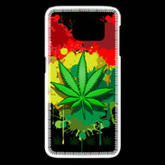 Coque Samsung Galaxy S6 edge Feuille de cannabis et cœur Rasta