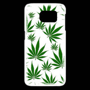 Coque Samsung Galaxy S6 edge Feuille de cannabis sur fond blanc