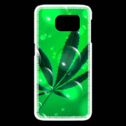 Coque Samsung Galaxy S6 edge Cannabis Effet bulle verte
