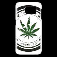 Coque Samsung Galaxy S6 edge Grunge stamp with marijuana leaf