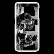 Coque Samsung Galaxy S6 edge Pompiers en noir et blanc