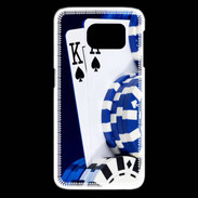 Coque Samsung Galaxy S6 edge Poker bleu et noir