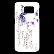 Coque Samsung Galaxy S6 edge Papillons et notes de musique