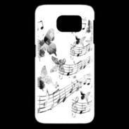 Coque Samsung Galaxy S6 edge Dessin de note de musique en noir et blanc 75