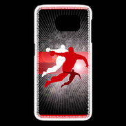Coque Samsung Galaxy S6 edge Illustration Handball en noir et rouge