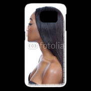 Coque Samsung Galaxy S6 edge Femme metisse noire 2