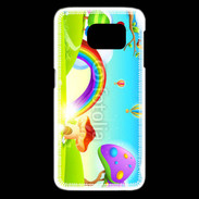 Coque Samsung Galaxy S6 edge Cartoon nature et arc en ciel