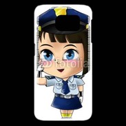 Coque Samsung Galaxy S6 edge Cute cartoon illustration of a policewoman