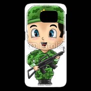 Coque Samsung Galaxy S6 edge Cute cartoon illustration of a soldier