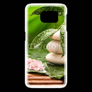 Coque Samsung Galaxy S6 edge Galet et feuilles mouillées