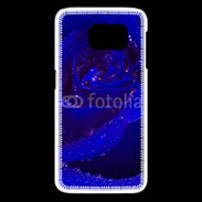 Coque Samsung Galaxy S6 edge Fleur rose bleue
