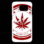 Coque Samsung Galaxy S6 edge Red stamp with marijuana leaf