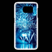 Coque Samsung Galaxy S6 edge Feu d'artifice en noir et bleu