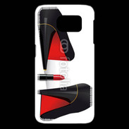 Coque Samsung Galaxy S6 edge Escarpins et tube de rouge à lèvres