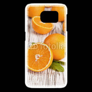 Coque Samsung Galaxy S6 edge Belles oranges sur fond en bois