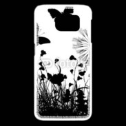 Coque Samsung Galaxy S6 edge Papillon en noir et blanc