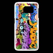 Coque Samsung Galaxy S6 edge Graffiti seamless background. Hip-hop art