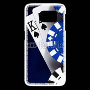 Coque Samsung Galaxy S6 edge Poker bleu et noir 2