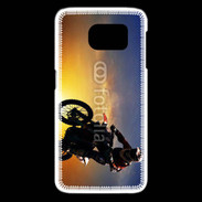 Coque Samsung Galaxy S6 edge Motocross et soleil