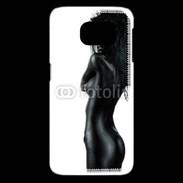 Coque Samsung Galaxy S6 edge Femme nue body painting noir et blanc 4