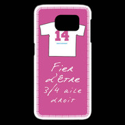 Coque Samsung Galaxy S6 edge 3/4 aile droit Bonus offensif-défensif Rose