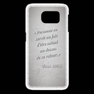 Coque Samsung Galaxy S6 edge Survie valeur Gris Citation Oscar Wilde