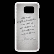 Coque Samsung Galaxy S6 edge Tragédie Gris Citation Oscar Wilde