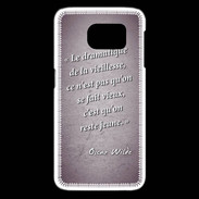 Coque Samsung Galaxy S6 edge Dramatique vieillesse Violet Citation Oscar Wilde