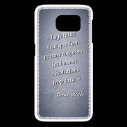 Coque Samsung Galaxy S6 edge Fatalité Bleu Citation Oscar Wilde
