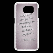 Coque Samsung Galaxy S6 edge Fatalité Rose Citation Oscar Wilde