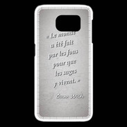 Coque Samsung Galaxy S6 edge Fous sages Gris Citation Oscar Wilde